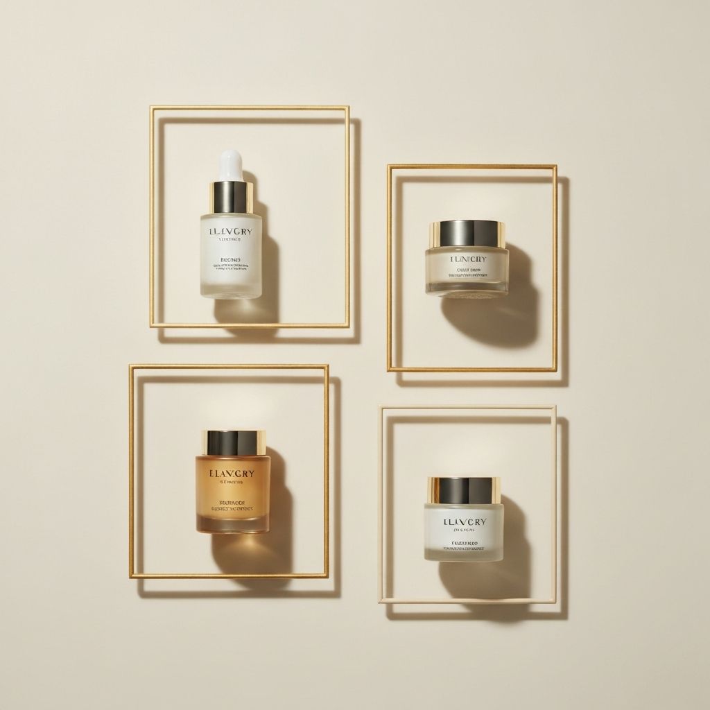 Prémium szépségápolási termékek kollázs